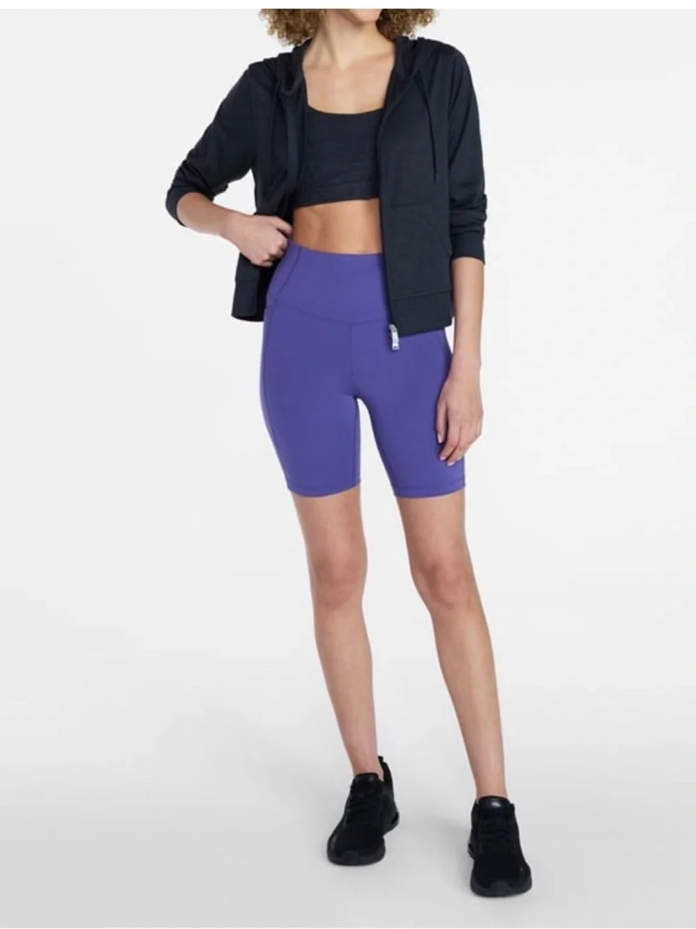 Athletic Works Women’s High-Rise Purple Bike Shorts Size M (8-10) Gym Athletic